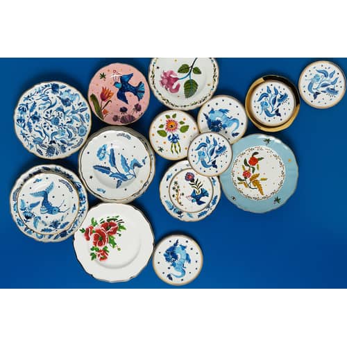 Uccellino Dessert plate ceramic multicoloured / Ø 15 cm - Bitossi Home - Bird - China
