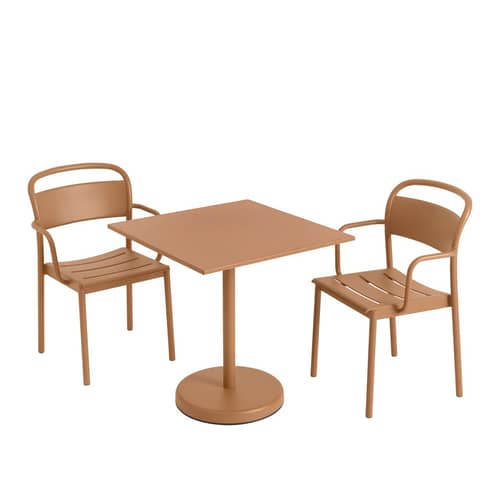 Fauteuil empilable Linear métal - Muuto - Caramel - Acier