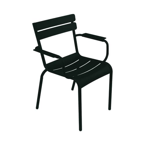 Fauteuil empilable Luxembourg Bridge métal noir - Fermob - Réglisse - Aluminium laqué