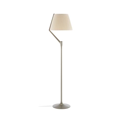 Angelo Stone LED Floor lamp metal beige / H 173 cm - Kartell - Champagne / Ecru Fabric - Aluminium, Cotton, Thermoplastic