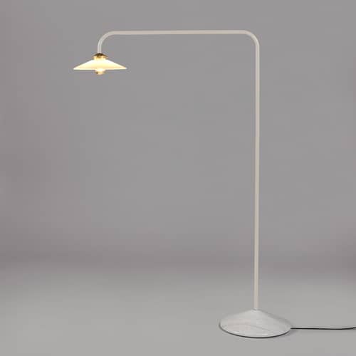 Lampada a stelo Marble n°1 metallo bianco / H 141 x L 103 cm - valerie objects - Avorio - Acciaio, Marmo, Vetro