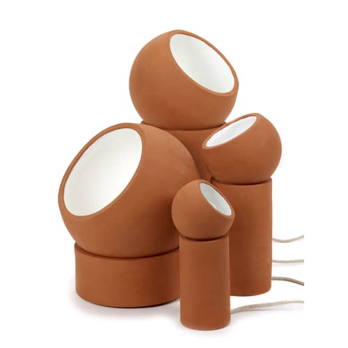Lampada da tavolo Terra Small ceramica rosso arancione / Ø 12 x H 29 cm - Terracotta / Riflettori puntati su - Serax - Ø 12 x H 29 cm - Terracotta