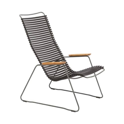 Lounge Sessel Click Lounge plastikmaterial schwarz / hohe Rückenlehne - Houe - Schwarz - Bambus, Metall, Plastik