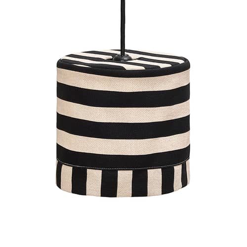 MÖBELZUBEHÖR Linda textil schwarz / Ø 20 x H 21 cm - NOBODINOZ - Schwarz – Sandfarben - Eisen, Organische Baumwolle
