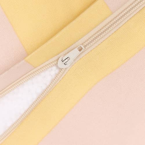 Outdoor-Hocker Lenny textil gelb - NOBODINOZ - Gelb & Rosa / Gestreift - Expandiertes Polystyrol, Polyacryl-Gewebe
