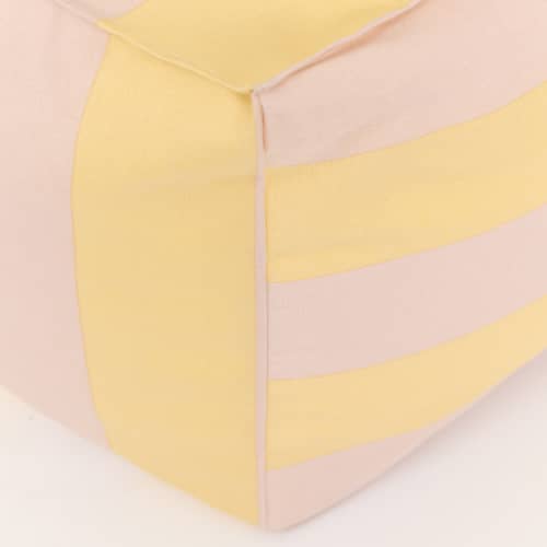 Outdoor-Hocker Otto textil gelb - NOBODINOZ - Gelb & Rosa - Expandiertes Polystyrol, Polyacryl-Gewebe