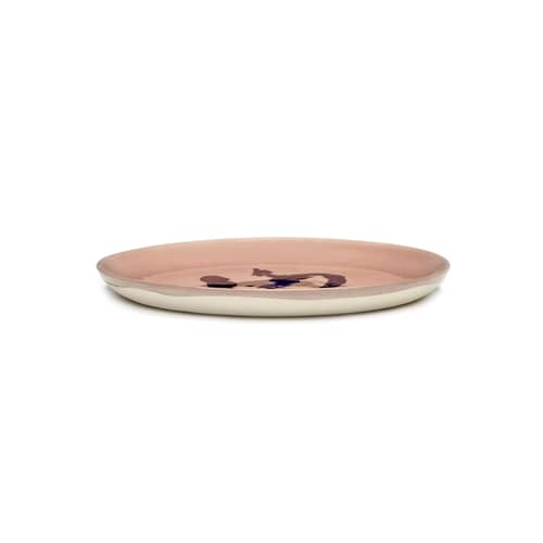 Piatto Feast ceramica rosa Medium / Ø 22,5 cm - Serax - Peperone / Rosa & blu - Gres smaltato