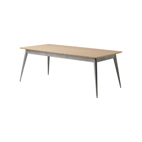 rechteckiger Tisch 55 chêne holz natur / 200 x 95 cm - Neuauflage 1955 / 10 Personen - Tolix - Roh lackiert / Eiche - massive Eiche, Stahl