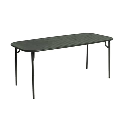 rechteckiger Tisch Week-End metall grün / 180 x 85 cm - Aluminium - Petite Friture - Flaschengrün - Aluminium, thermolackiert und expoxidbeschichtet