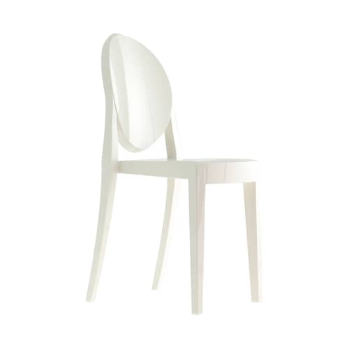 Stapelbarer Stuhl Victoria Ghost plastikmaterial weiß Opak-Ausführung - Kartell - Opakweiß - Polycarbonat 2.0