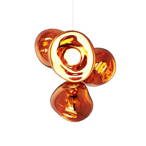 Suspension Melt Chandelier Small (2015) / LED - Ø 98 x H 103 cm / Polycarbonate métallisé (change de couleur) - Tom Dixon - Cuivre - Acier, Polycarbonate