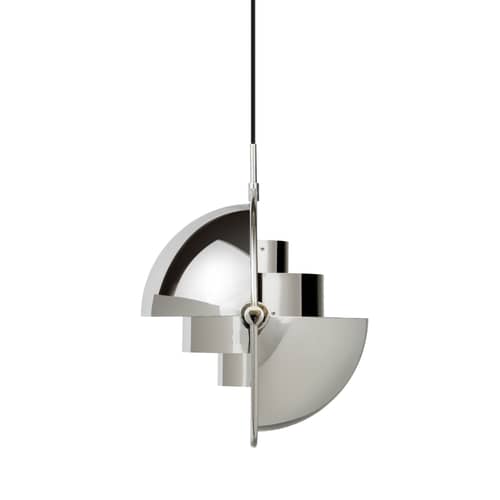 Suspension Multi-Lite Small   / Ø 25 cm - Modulable & orientable / Réédition 1972 - Gubi - Chromé / Cercle chromé - Métal