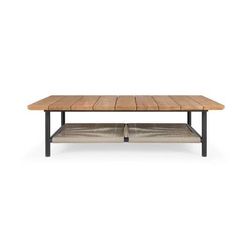 Table basse Corbey bois naturel / 120 x 80 cm - Ethnicraft - 120 x 80 cm / Teck - Aluminium, Corde, Teck