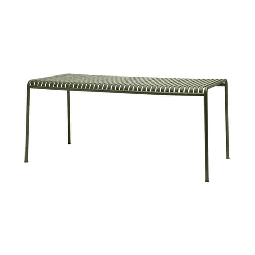 Table rectangulaire Palissade métal vert / 170 x 90 cm - Bouroullec,2016 - Hay - Vert olive - Acier laqué époxy