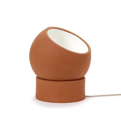 Tischleuchte Terra Floor keramik rot orange / Ø 31 x H 36 cm - Terrakotta / Drehbarer Spot - Serax - Ø 31 x H 36 cm - Terracotta