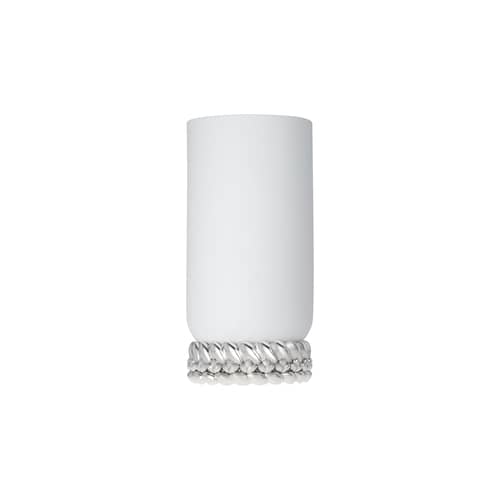 Vase Babylone keramik weiß / Großes Modell - Christofle - Weiß / Metall versilbert - Porzellan, Versilbertes Metall