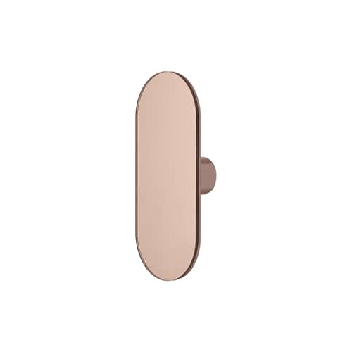 Wandhaken Ovali metall glas rosa / Spiegelfarben - B 7 x H 16 cm - AYTM - Rauchrosé - Glas