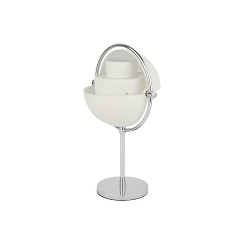 Multi-Lite Wireless rechargeable outdoor lamp metal white / Louis Weisdorf, 1972 - Gubi - White / Chrome-finish base - Brass