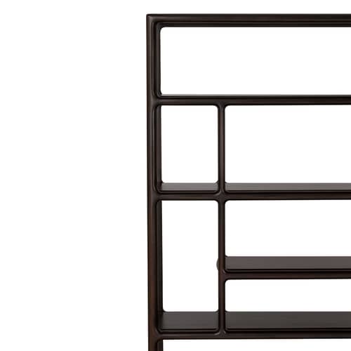 Bibliothèque Eda bois marron / L 181 x H 188 cm - Ethnicraft - Acajou brun foncé - Acajou massif