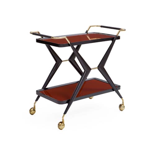 Chariot Trocadero - Jonathan Adler - Chariot Trocadero - Chêne teinté, Laiton, Verre laqué