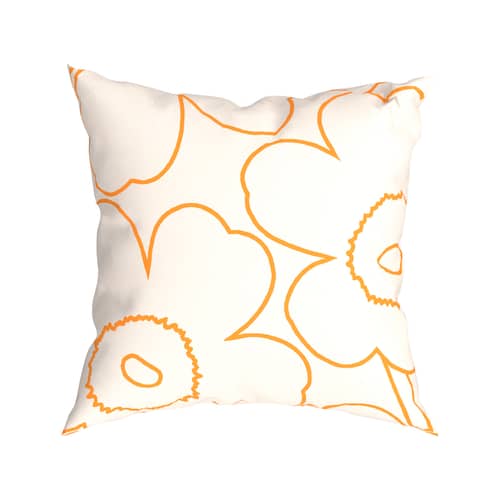 Piirto Unikko Cushion cover textile white / 60 x 60 cm - Marimekko - Piirto Unikko: Bnac cassé, Peach - Organic cotton