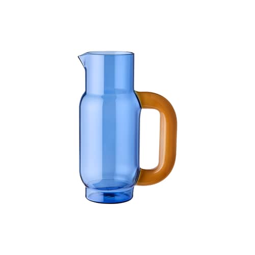 Karaffe  glas blau / 1,2 Liter - STUDIO ABOUT - Blau / Milchbernstein - Borosilikatglas