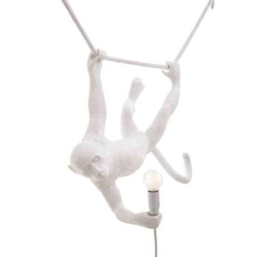 Lampe Monkey Swing plastique blanc / Indoor - L 60 cm - Seletti - Blanc - Résine