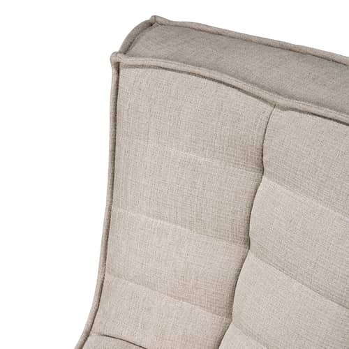 Canapé modulable N701 / Module d\'angle arrondi 45° - Ethnicraft - Beige (tissu standard) - Bois, Mousse PU haute densité, Tissu
