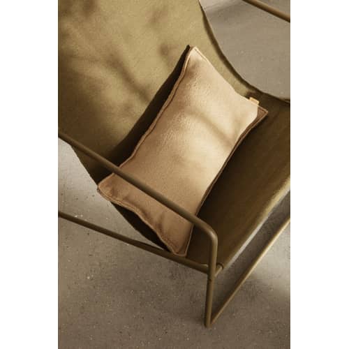Outdoor-Kissen Desert textil beige / Plastikflaschen-Recycling - 53 x 28 cm - Ferm Living - Sandfarben - Recycelter Stoff