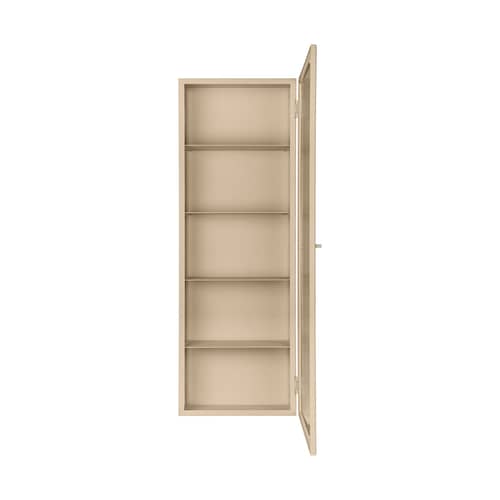 Rangement mural Haze métal beige / L 35 x H 100 cm - Verre cannelé - Ferm Living - Beige - Fer laqué, Verre cannelé