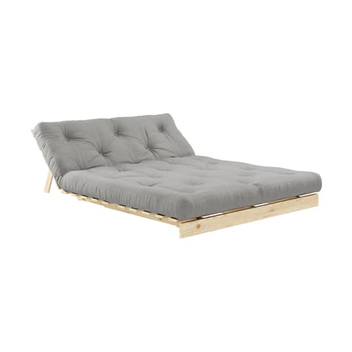 Divano convertibile Roots legno grigio / L 140 cm - 3 posizioni / Struttura in pino chiaro - KARUP DESIGN - Grigio 746 / Pino chiaro - Espanso, Fibre riciclate miste, Pino massello certificato FSC, Tessuto