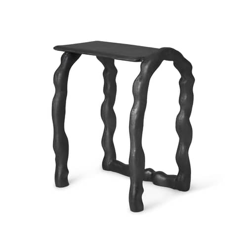 Beistelltisch Rotben metall schwarz / Hocker - Recycling-Aluminiumguss - Ferm Living - Schwarz - Recyceltes Aluminiumguss