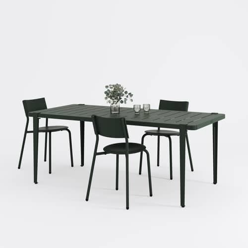 Sedia impilabile SSDr Outdoor materiale plastico verde / Per esterni - Riciclato - TIPTOE - verde foresta - Acciaio termolaccato, Polipropilene riciclato