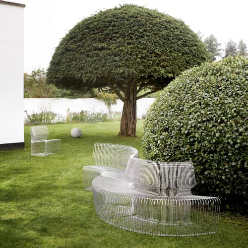 Sessel Pantonova Convex metall silber / Verner Panton, 1971 - MONTANA - Convex / Verchromt - Polierter Edelstahldraht