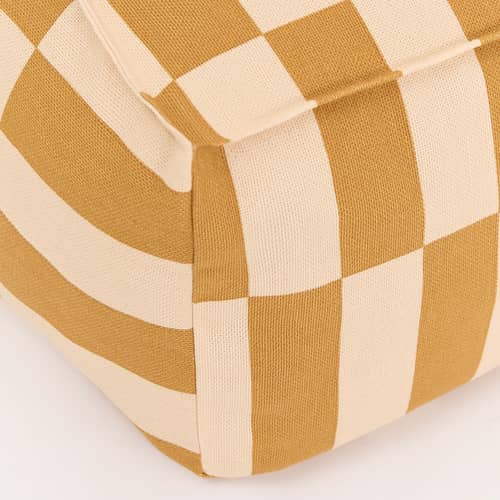 Sitzkissen Vibes Long textil gelb - NOBODINOZ - Senf & Sand / Fliesen - Expandiertes Polystyrol, Organische Baumwolle