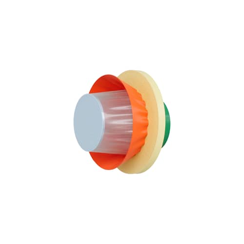 Applique Mina multicolore / Ø 20 cm - Plastique recyclé / Fabriqué en France - Warren & Laetitia - Bleu ciel / Orange / Jaune pastel / Vert - Bioplastique, Plastique recyclé