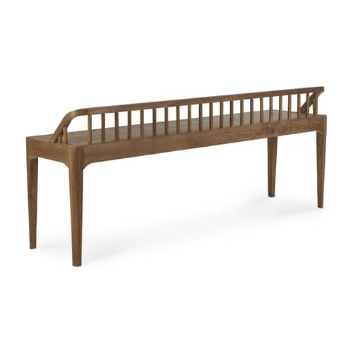 Spindle Bench wood brown / 150 cm - Recycled Teak - Ethnicraft - Teak - Recycled solid teak