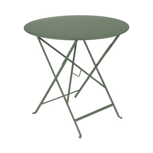 Table pliante Bistro / Ø 77 cm - Trou pour parasol - Fermob - Cactus - Acier laqué