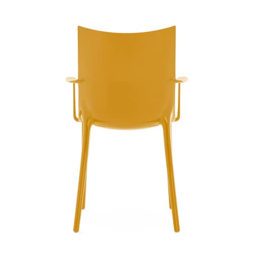H.H.H Chair plastic material yellow / Recycled - Kartell - Glossy mustard - Recycled thermoplastic technopolymer