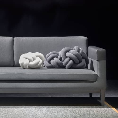Coussin Knot tissu blanc beige / Fait main - 30 x 30 cm / 2016 - Design House Stockholm - Crème - Acrylique, Laine