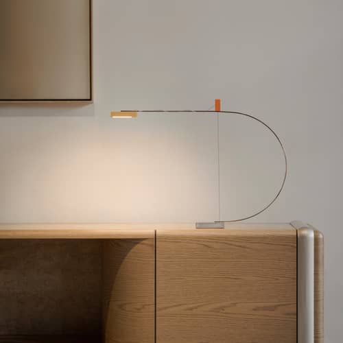 Lampe de table Cupido LED métal jaune / L 66 x H 51 cm - Nemo - Jaune / Orange - Acier inoxydable, Aluminium
