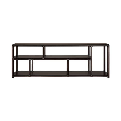 Etagère basse Eda bois marron / L 211 cm x H 72 cm - Ethnicraft - Acajou brun foncé - Acajou massif