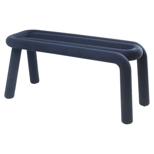 Gepolsterte Bank Bold textil blau / Stoff – L 100 cm - Moustache - Dunkelblau - Gewebe, Schaumstoff, Stahl