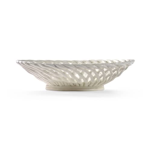Korb Salvador keramik weiß / 27 x 22 cm - Serax - Weiß - emaillierter Sandstein