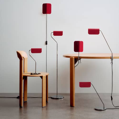 Lampe de table Apex / Orientable - Pied courbé - Hay - Bordeaux - Acier chromé, Acier peint