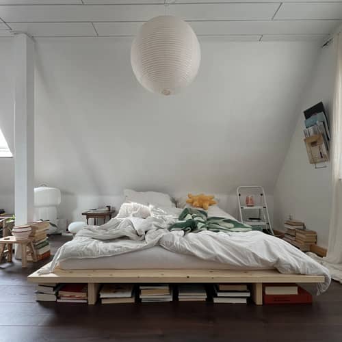 Letto matrimoniale Japan legno naturale / Per materassi da 160 x 200 cm - KARUP DESIGN - Pino chiaro - Pino massello certificato FSC