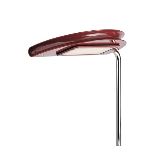 Lampada a stelo Mezzaluna LED metallo rosso / Bruno Gecchelin, 1975 - Orientabile - DCW éditions - Rosso - Acciaio, Alluminio, Marmo