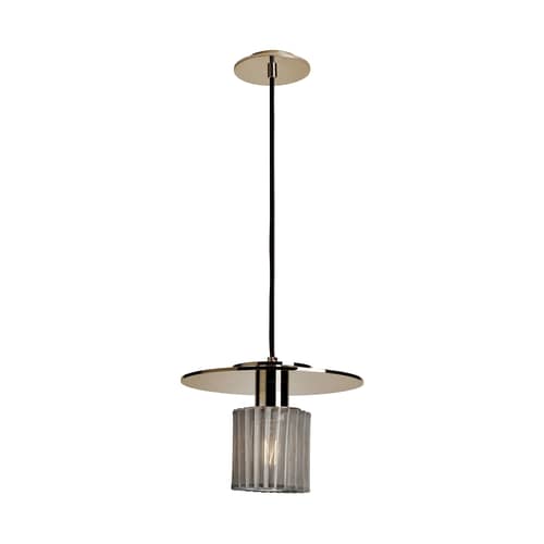 Pendelleuchte In the sun Medium gold silber metall / Ø 27 cm - DCW éditions - Goldfarben / Gitter silberfarben - Aluminium, Glas, Stahl