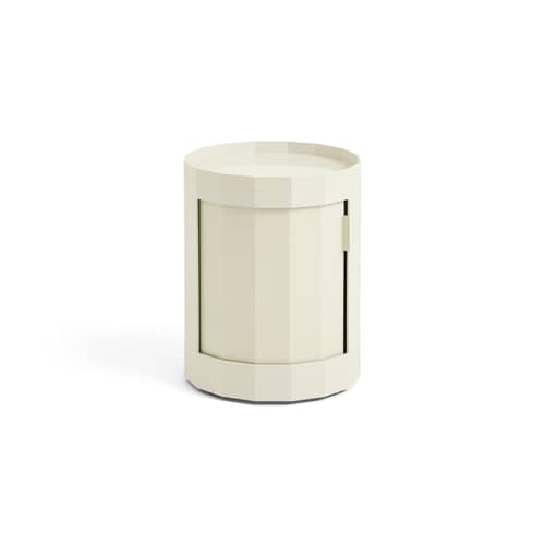 Rangement Facet Low / H 49 cm - 1 porte / Avec roulettes - Hay - Coquille d\'œuf - ABS recyclé