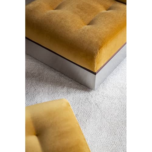 Lounge Sessel Stanley textil gelb / Modulierbares Sofa - Velours / L 65 cm - RED Edition - Honig - geschäumtes Polyurhethan, Palisander, rostfreier Stahl, Velours